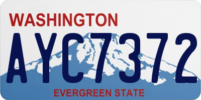WA license plate AYC7372
