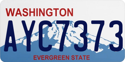 WA license plate AYC7373