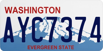 WA license plate AYC7374