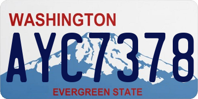 WA license plate AYC7378