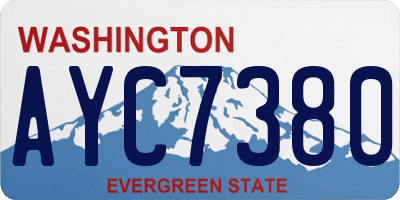 WA license plate AYC7380