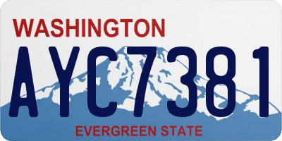 WA license plate AYC7381