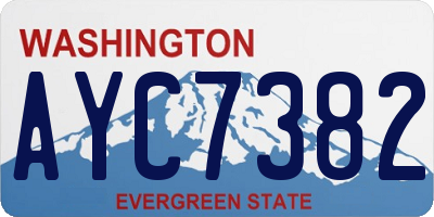 WA license plate AYC7382