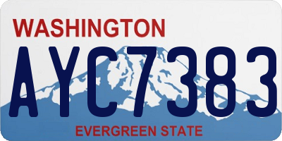 WA license plate AYC7383