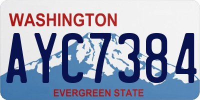 WA license plate AYC7384
