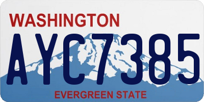 WA license plate AYC7385