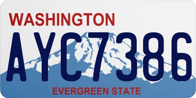 WA license plate AYC7386