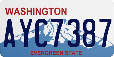 WA license plate AYC7387