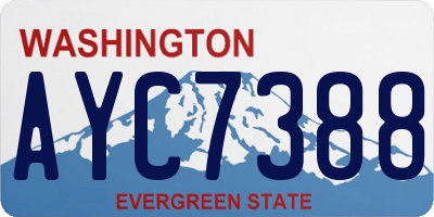 WA license plate AYC7388