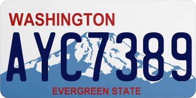WA license plate AYC7389