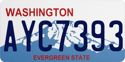 WA license plate AYC7393
