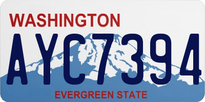 WA license plate AYC7394