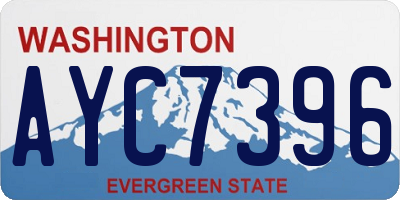 WA license plate AYC7396