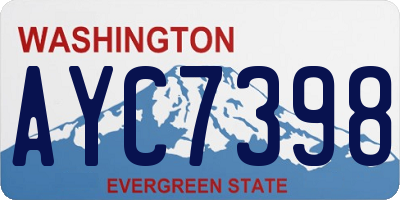 WA license plate AYC7398