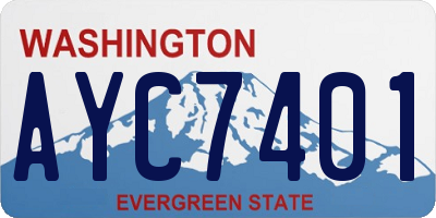 WA license plate AYC7401