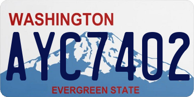WA license plate AYC7402