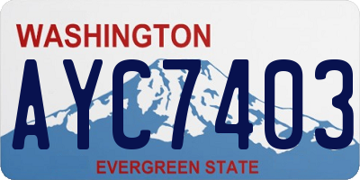 WA license plate AYC7403