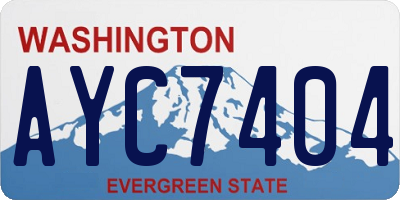 WA license plate AYC7404