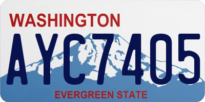 WA license plate AYC7405