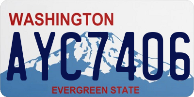 WA license plate AYC7406