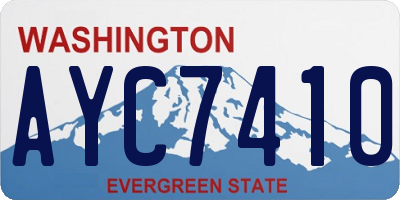 WA license plate AYC7410