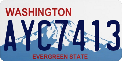 WA license plate AYC7413