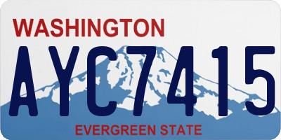 WA license plate AYC7415