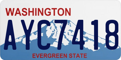 WA license plate AYC7418