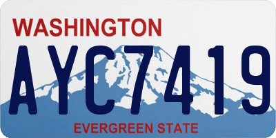 WA license plate AYC7419