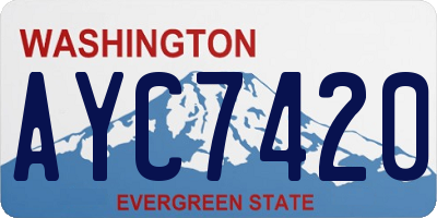 WA license plate AYC7420