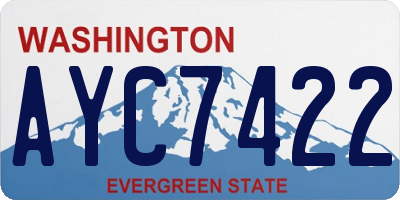 WA license plate AYC7422