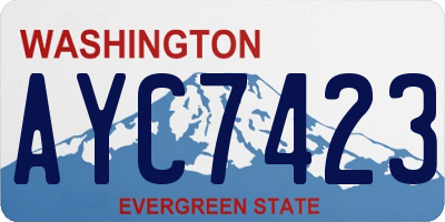 WA license plate AYC7423