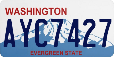 WA license plate AYC7427