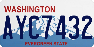 WA license plate AYC7432
