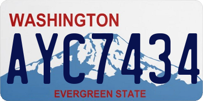 WA license plate AYC7434