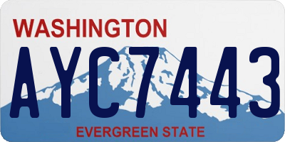 WA license plate AYC7443