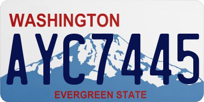 WA license plate AYC7445