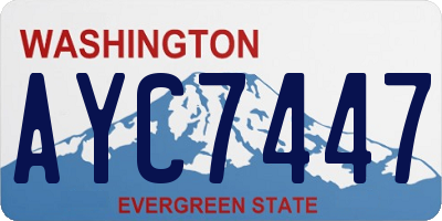WA license plate AYC7447