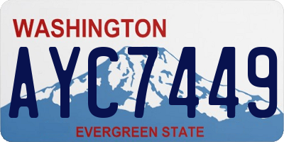WA license plate AYC7449