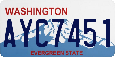 WA license plate AYC7451
