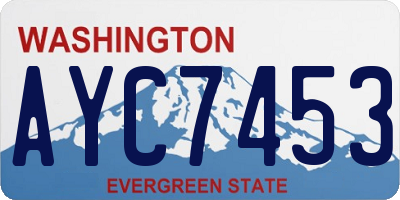 WA license plate AYC7453