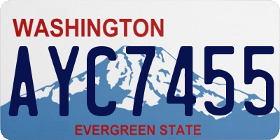 WA license plate AYC7455