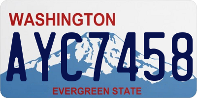 WA license plate AYC7458