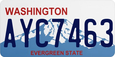 WA license plate AYC7463