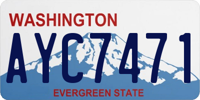 WA license plate AYC7471