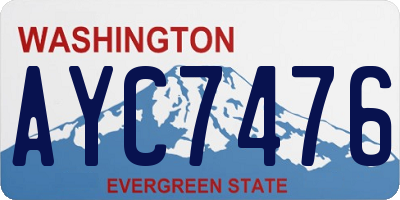 WA license plate AYC7476