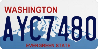 WA license plate AYC7480
