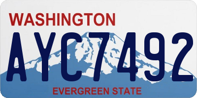 WA license plate AYC7492