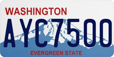 WA license plate AYC7500
