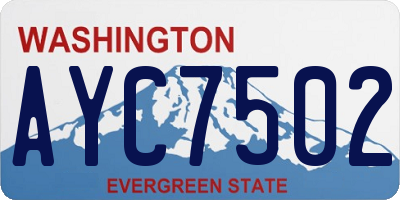 WA license plate AYC7502